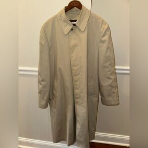 London Fog Men's Beige Trench Coat Size 40 Regular 3M Thinsulate Removable Liner